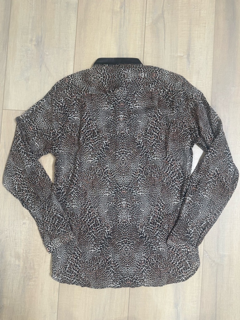 The Kooples Brown and Black Leopard-Print Button-Down Shirt - Picture 2 of 6